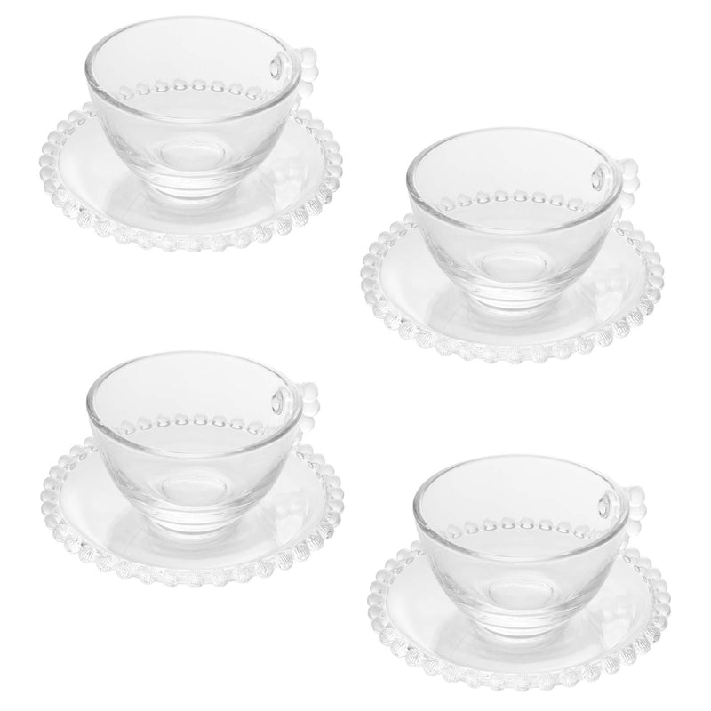 Jogo 6 Xícaras c/ Pires Bolinhas Pearl 80ml