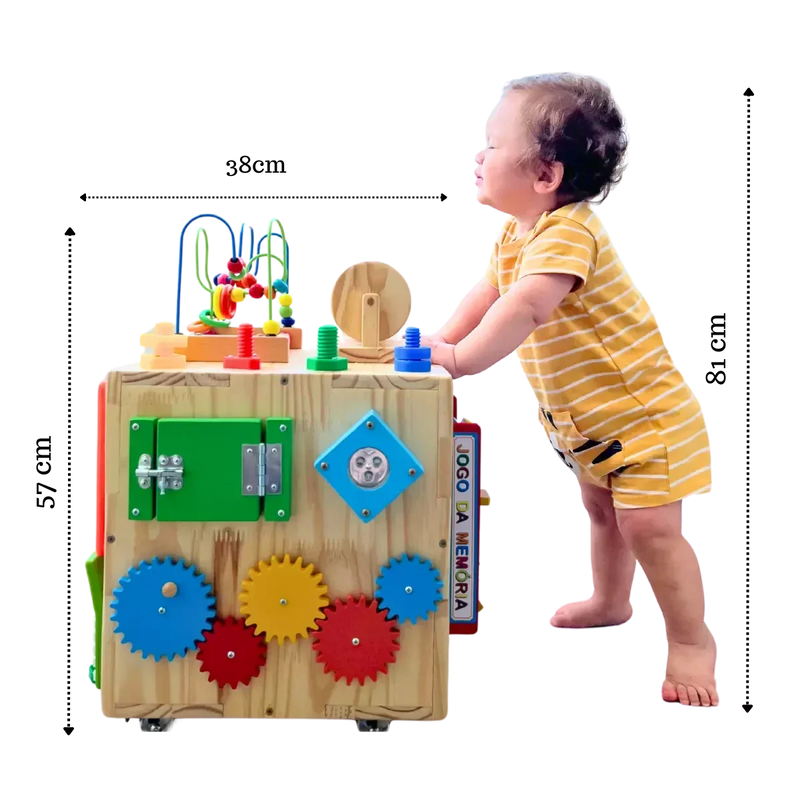 Cubo Sensorial Afeto 38x57cm com 17 atividades