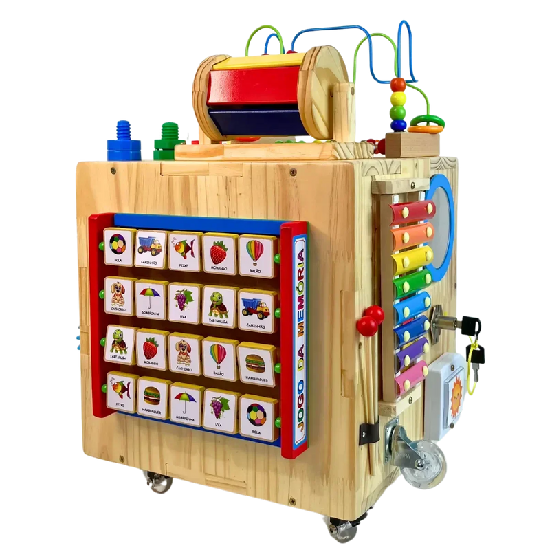 Cubo Sensorial Afeto 38x57cm com 17 atividades
