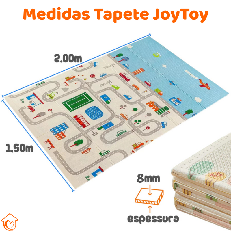 Tapete de Atividades Infantil Dobrável Dupla Face JoyToy 200x150cm - ÚLTIMAS UNIDADES