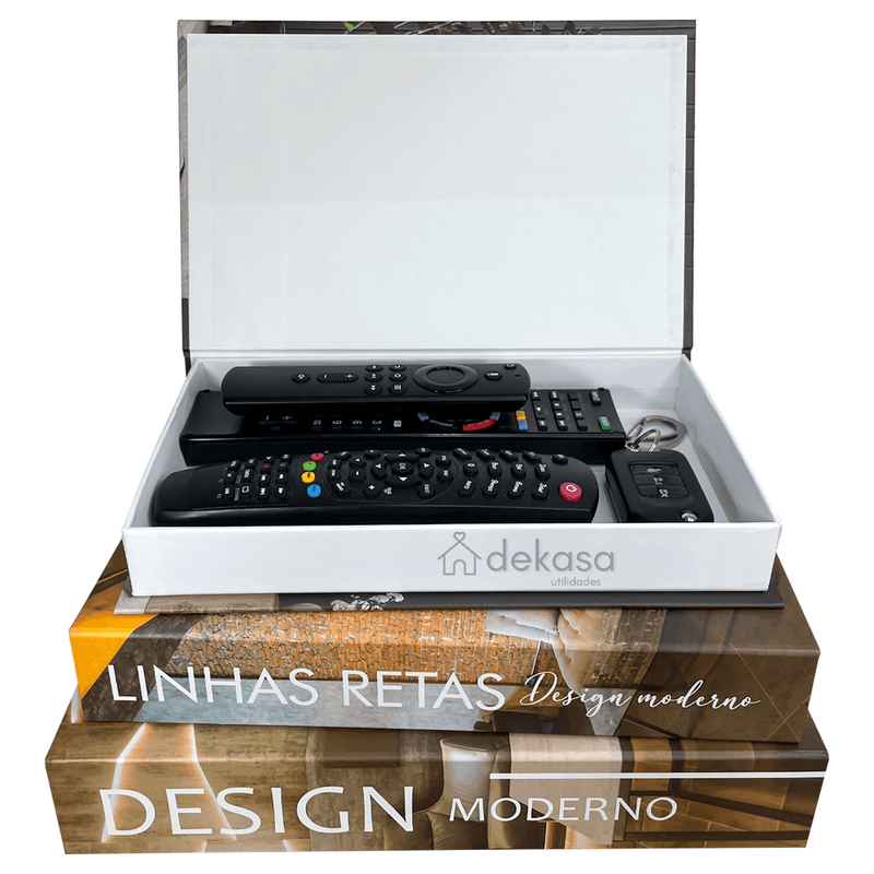 Livros Decorativos Organizadores Conjunto com 3 - Design Moderno