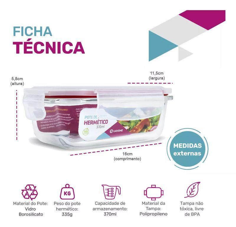 Kit 15 Potes Herméticos de Vidro + 10 Copos Aruba de Brinde