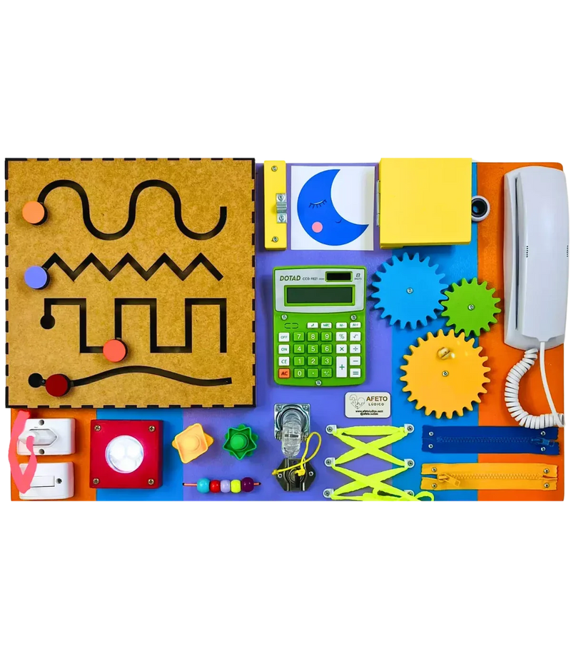 Painel Sensorial de Atividade Educativas 40x65cm- Colorido