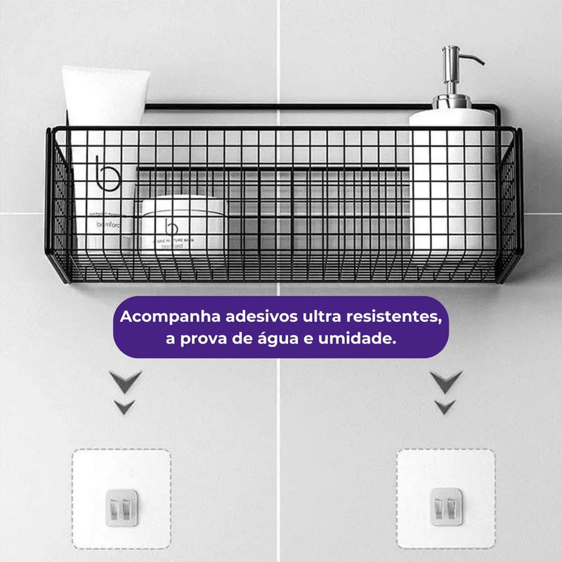 Suporte Cesto Organizador Com Adesivos Sem Furos