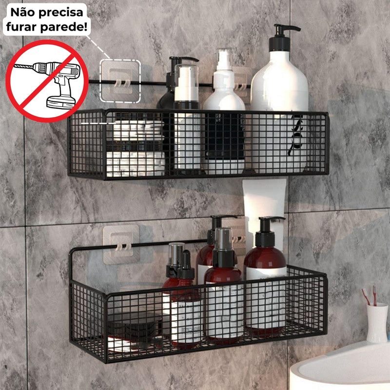 Suporte Cesto Organizador Com Adesivos Sem Furos